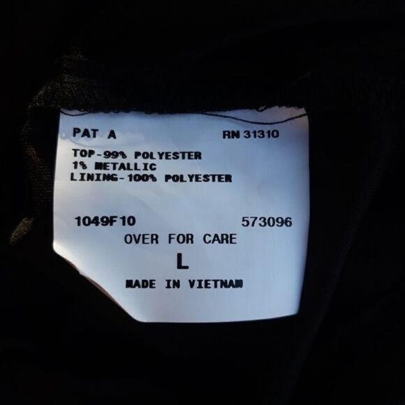 90's Iz Byer Boho Ruffled Bell Sleeve Metallic Threading FLoral Blouse Blue Sz L - Picture 12 of 12